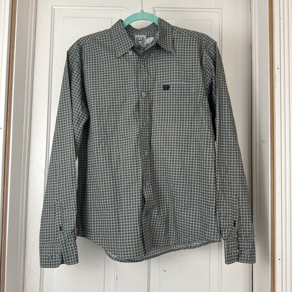 Cinch Shirt Boys XL 14 shirt Print Cowboy Western Rodeo Outdoor Rugged